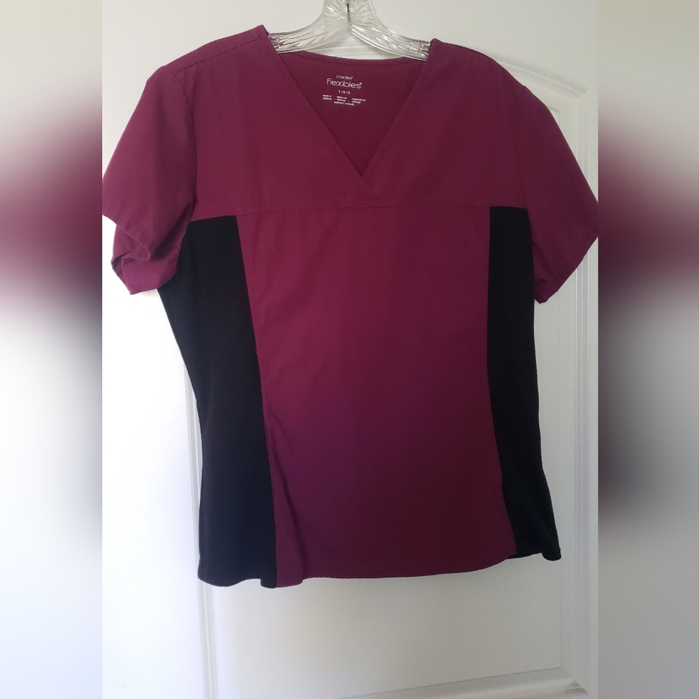 Cherokee Red and Black Fitted Top with Cuffed Sleeves